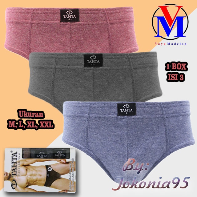 3PCS Celana Dalam Pria Madelon Briefs Tahta Tuton - Celana Dalam Pria Model Brief Tahta Art SB1