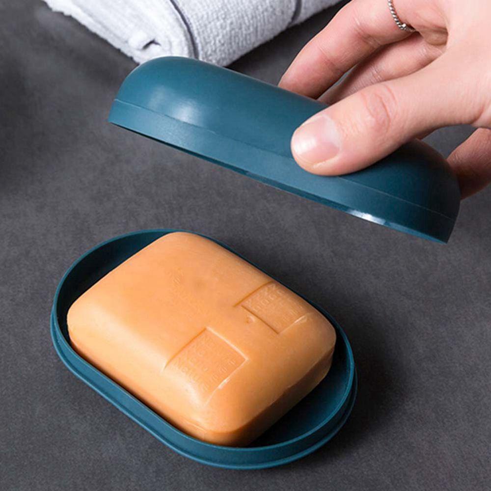 【 ELEGANT 】 Kotak Sabun 1Pcs Dengan Tutup Shower Aksesoris Wastafel Dapur Rumah Travel Tempat Penyimpanan Piring