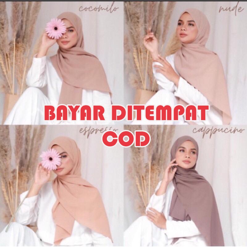 Jilbab Pasmina Diamond Polos 75 x 180 CM