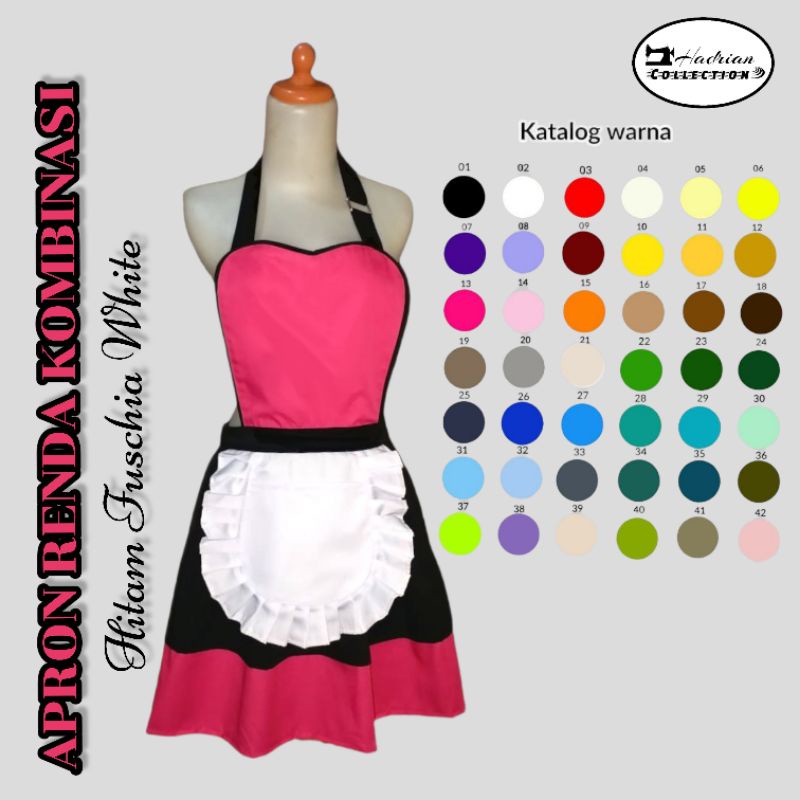 Celemek/ Apron Renda Kombinasi Warna