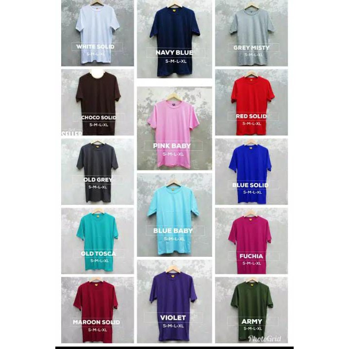 KAOS BAJU DISTRO POLOS WARNA-WARNI PRIA WANITA BAHAN COTTON COMBED 30S