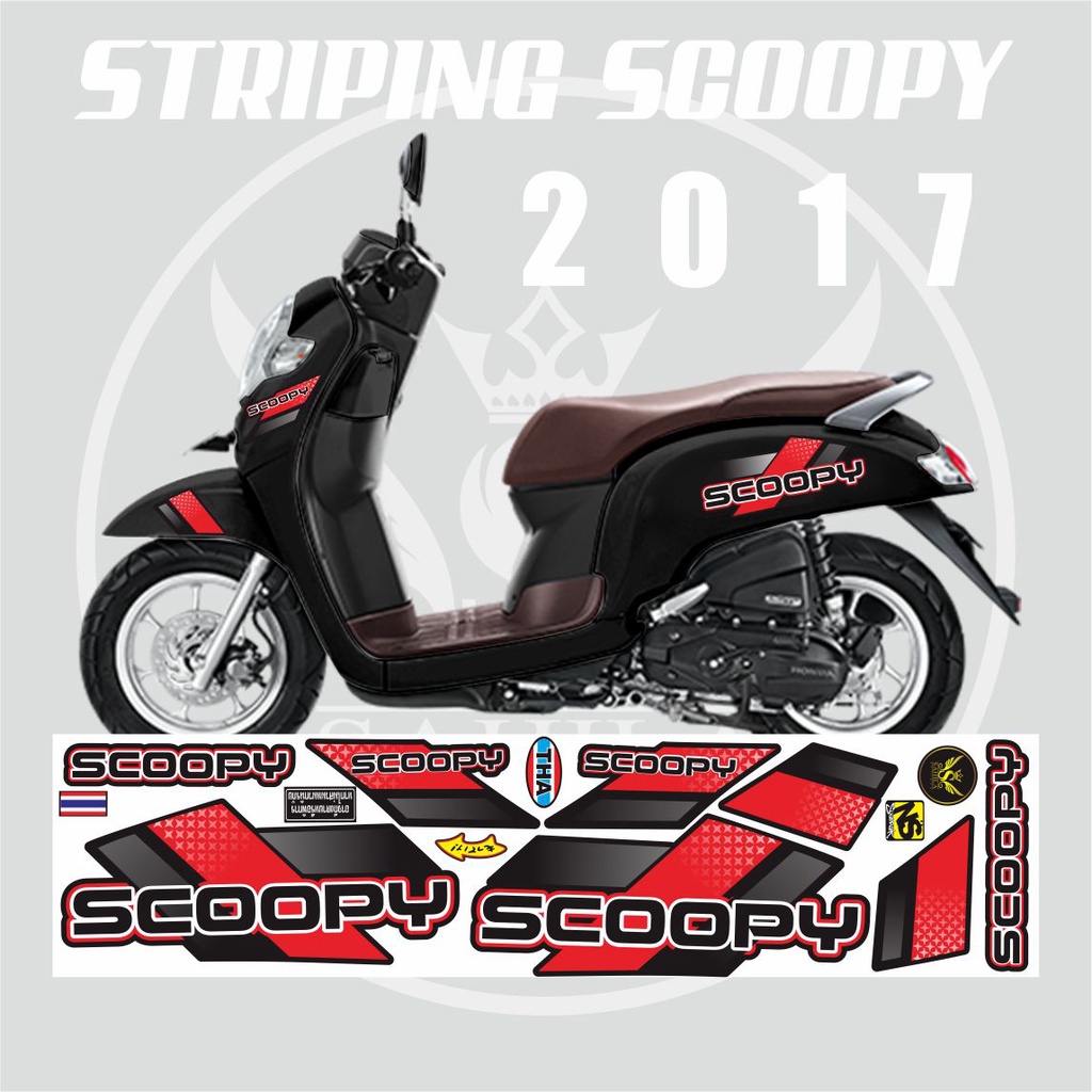 STRIPING VARIASI SCOOPY VARIASI LIS SCOOPY SIMPLE / VARIASI STRIPING SCOOPY 2017 SIMPLE 001 MERAH
