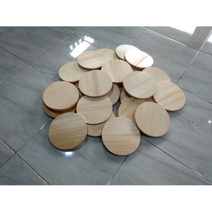 Talenan Kayu Model Bulat Diameter 18 cm / Wooden Cutting Board