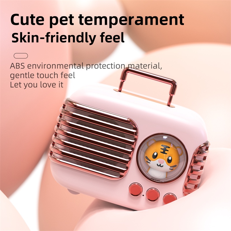 【Beli dua diskon 20%】 GOOJODOQ Bluetooth  Portable Speaker Cute Mini Wireless Small Stereo Retro Outdoor card Subwoofer