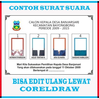 Dvdcd Dvd Template Surat Suara Pilkades Pilkada Format Corel