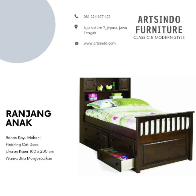 Ranjang Laci Kasur Anak Single