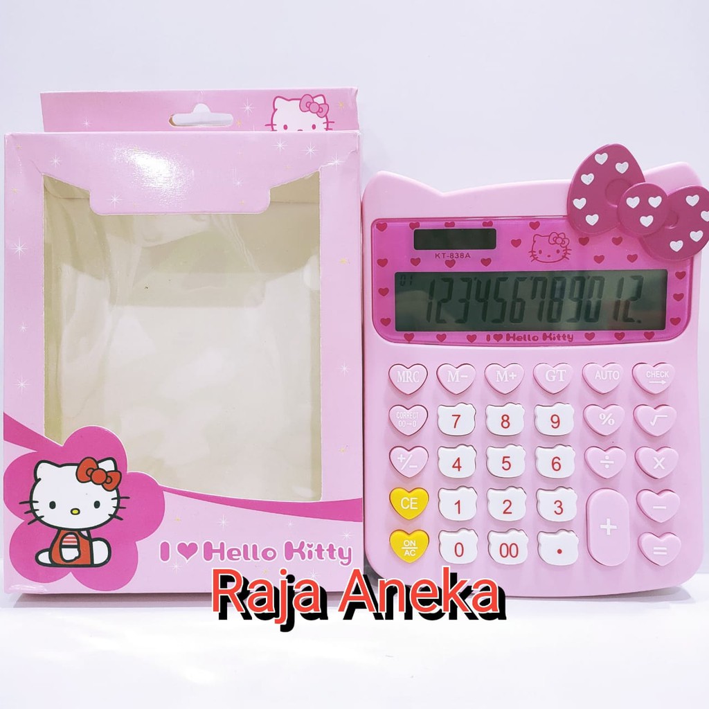 

Adn Kalkulator Hello Kitty KT 838 A 12 digit cek ulang calculator check correct helo kity hk kitty