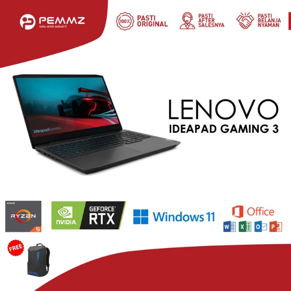 Lenovo Ideapad Gaming 3 15ACH6 Ryzen 5 5600H - RAM 8GB - SSD 512GB - RTX3060 6GB - 15.6" FHD 165Hz -