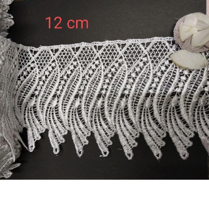 ➫ Renda bordir gyper kembang lancip renda lebar renda giper putih renda hitam renda oki renda mukena