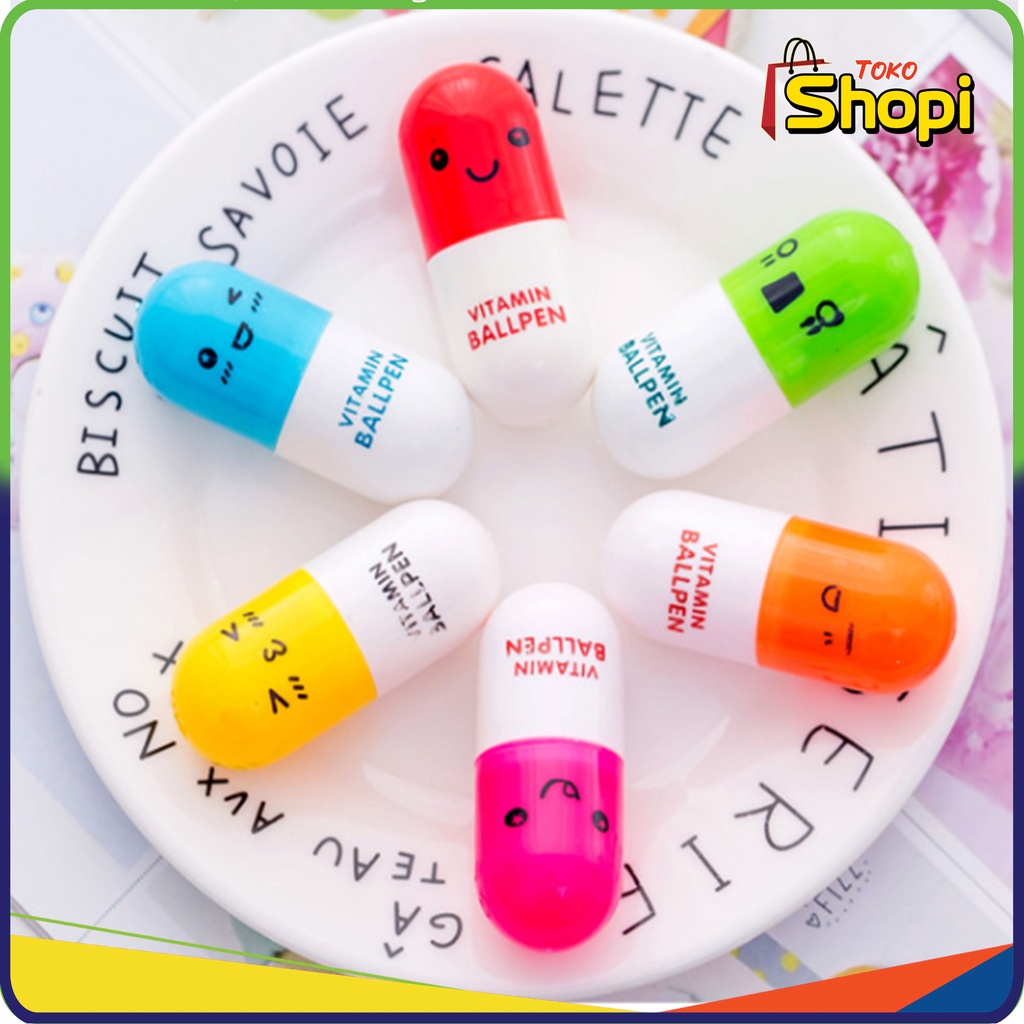 

Pulpen Kapsul Vitamin Pena Vitamin Unik Vitamin Ballpen Pena Lucu Souvenir 022