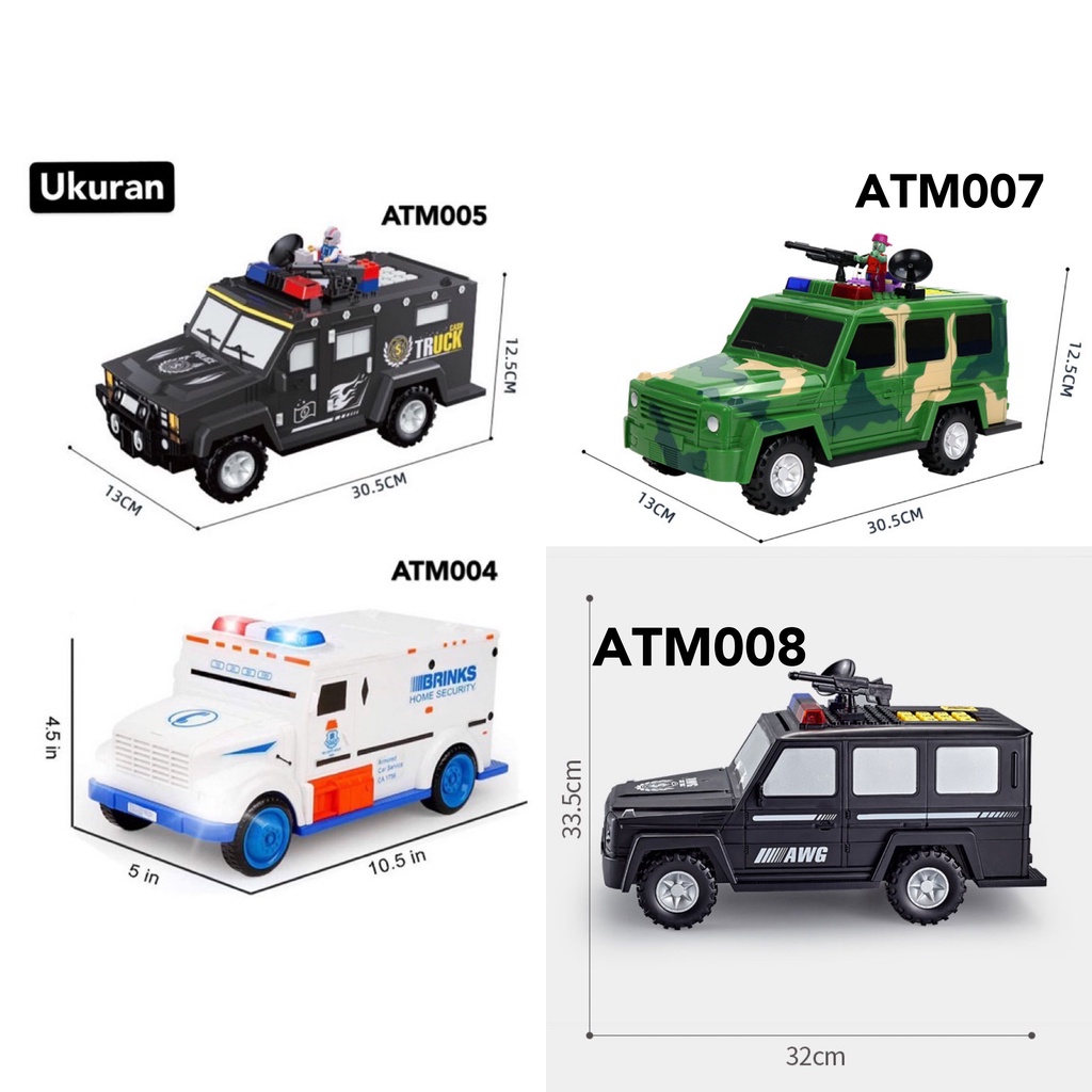 Mainan Celengan otomatis ATM Mobil Truck Security Brankas Piggy Bank ATM004 ATM005 menabung tabungan mainan anak