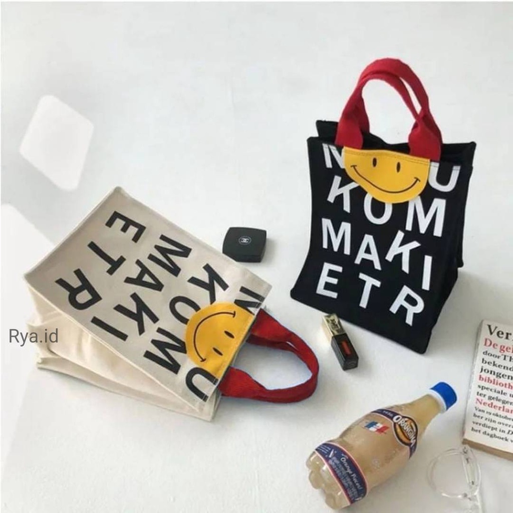 Smile Tote Bag Hand Bag Stylish Casual Gaya Terbaru 2021 Tas Totebag Wanita Populer