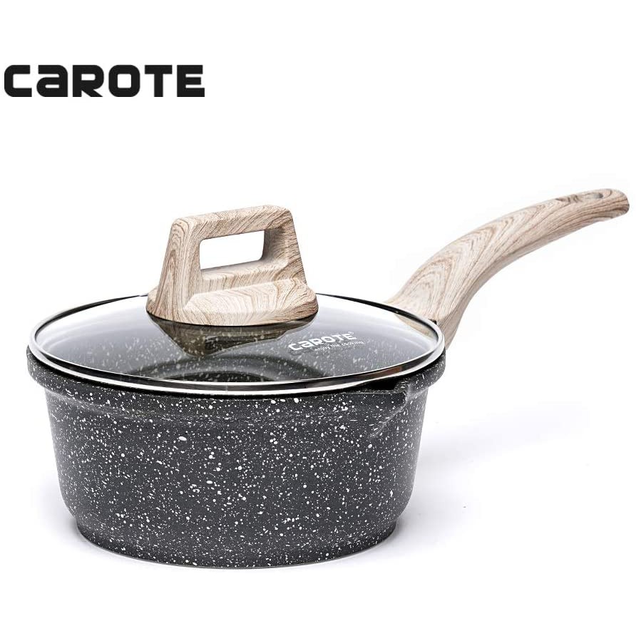 Carote Sauce Pan Panci Susui Anti Lengket Granite Marble Keramik Teflon Size 16cm / 18cm