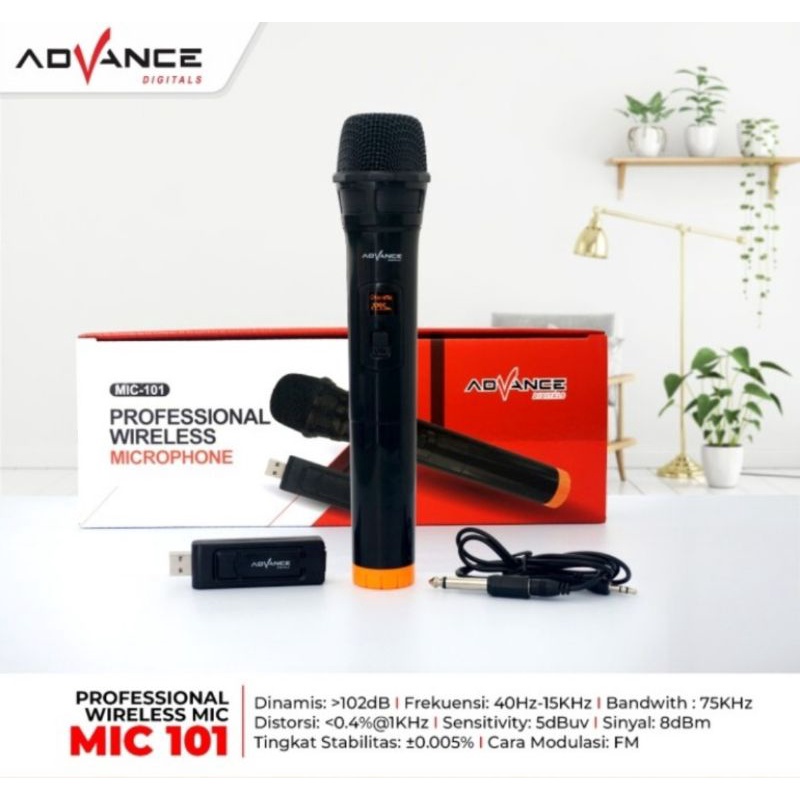 MIC ADVANCE WIRELESS MIC-101 MIC101 MIC 101 MIC TANPA KABEL