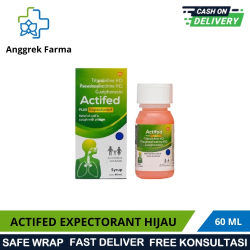 ACTIFED PLUS EXPECTORANT/ACTIFED SIRUP HIJAU/OBAT BATUK BERDAHAK DAN PILEK