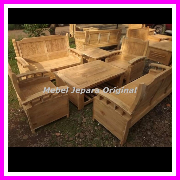 Meja kursi tamu kayu Jati Minimalis - Kursi Tamu Mebel Jati Jepara Original