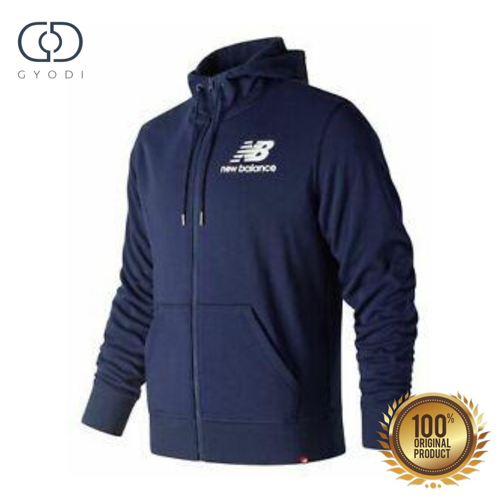 navy blue new balance hoodie