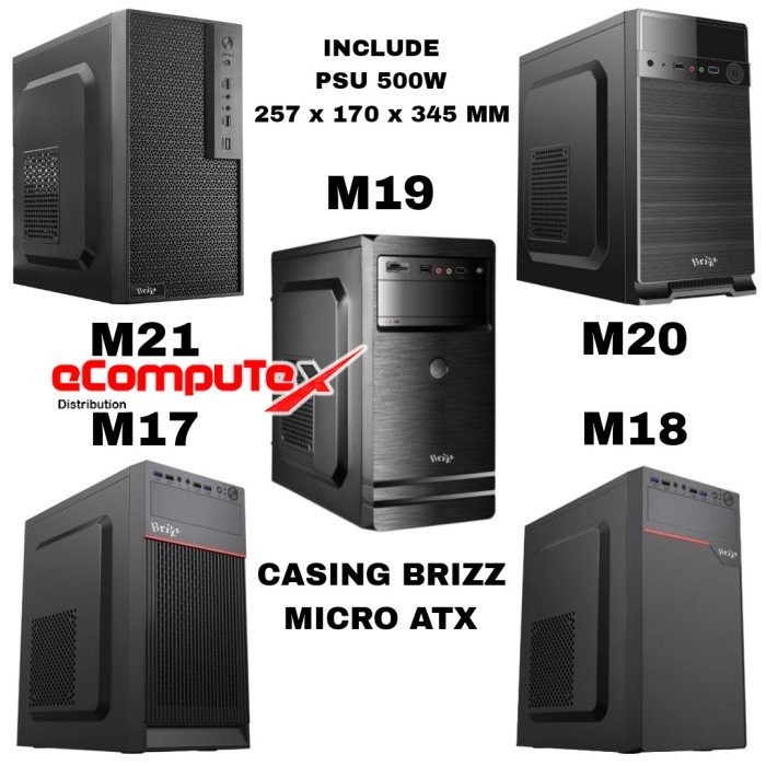 CASING PC KOMPUTER BRIZZ MICRO ATX M18 / M 18 INCLUDE PSU 500W 500 WATT GARANSI RESMI