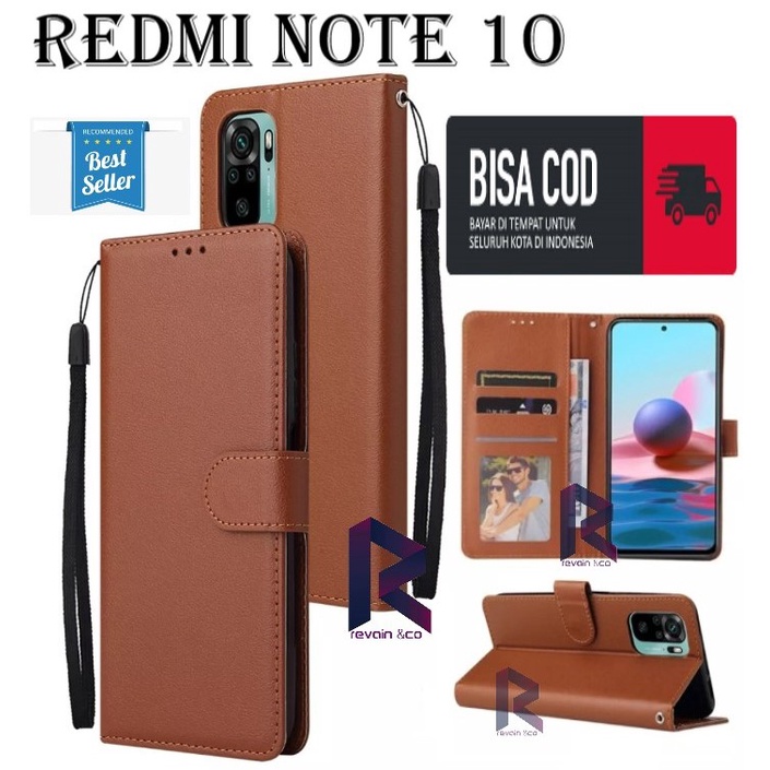 REDMI NOTE 10 CASE FLIP WALLET LEATHER KULIT PREMIUM SARUNG BUKA TUTUP FLIP CASE XIAOMI REDMI NOTE 10