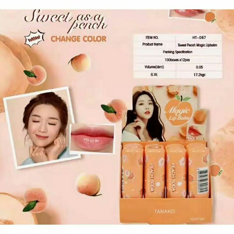 Lipbalm peach soda / Magic tanako lipbalm / Kitnugshop