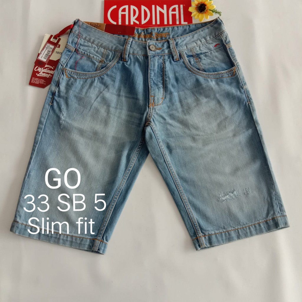 gof 33-CBV CARDINAL JEANS Celana Pria Celana Pendek Bermuda Casual Sobek Slimfit Reguler Fit Reguler