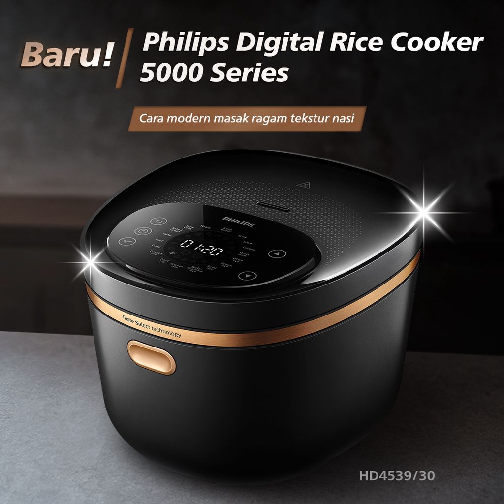 Philips Digital Rice Cooker 5000 Series HD4539/30 - Induction Heating - Regular