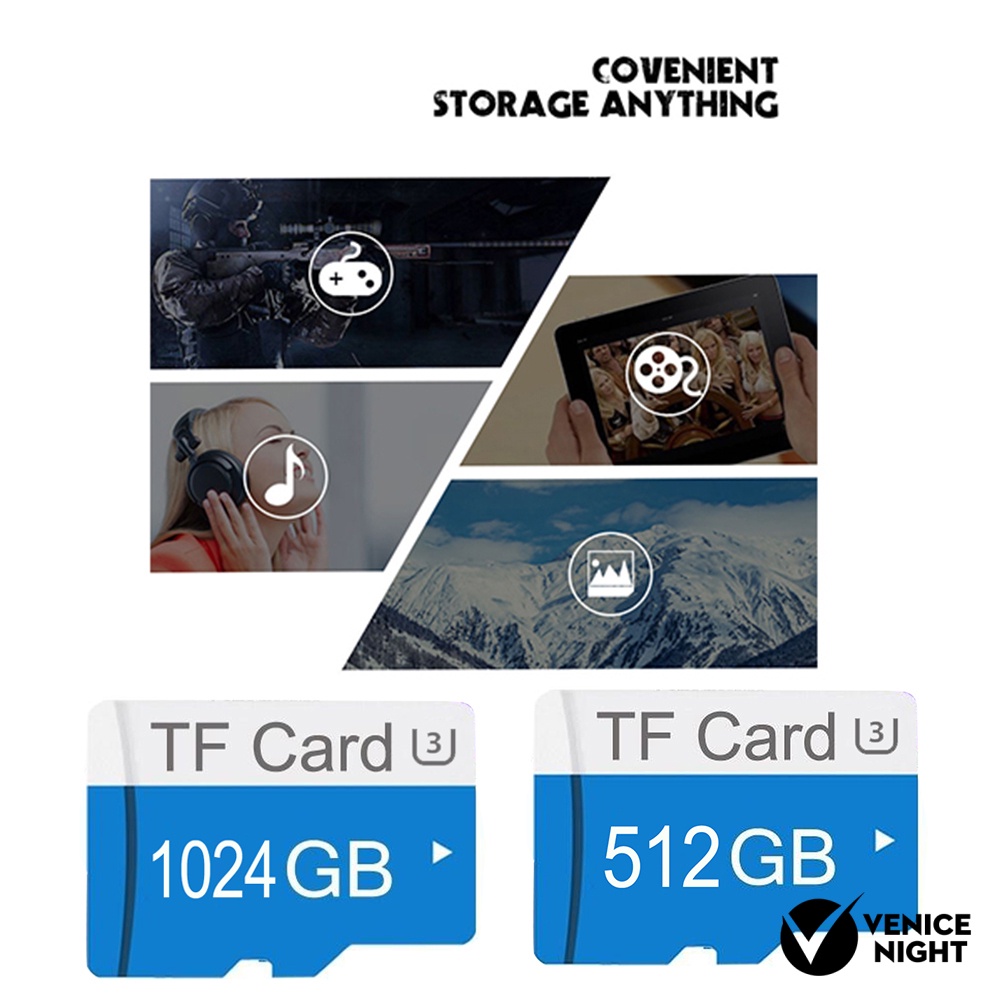 (SC) Memory Card TF Micro Secure Digital 128gb / 256gb / 512G / 1T U3 Kecepatan Tinggi Untuk Handphone