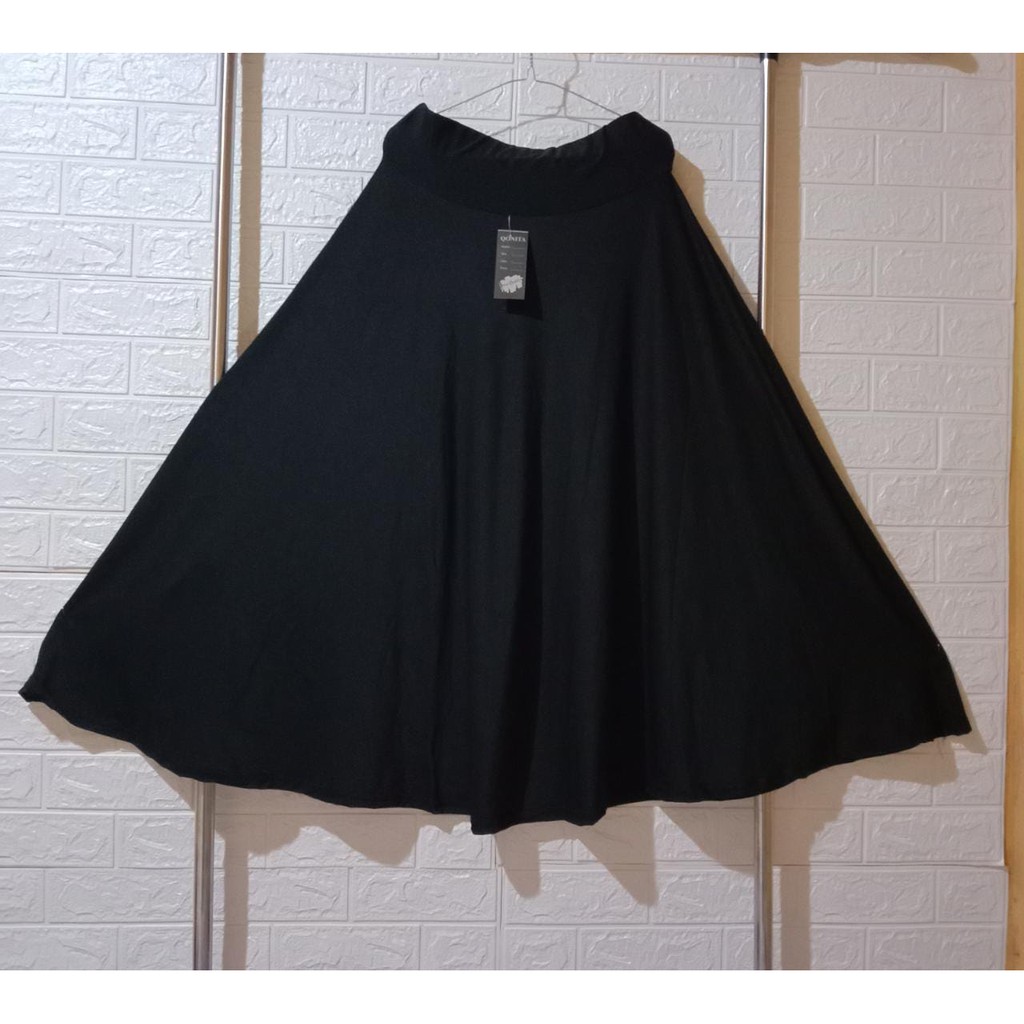 Fashion Wanita Rok Joda Jersey Mayung (Premium) // Jumbo Rok Wanita // Rok Wanita Model Terbaru-hitam
