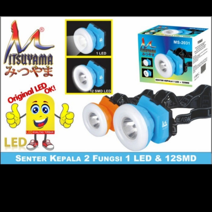 MITSUYAMA MS 2031 SENTER KEPALA LED 2 FUNGSI12 SMD