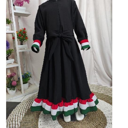 [KODE KRQGB] GAMIS ANAK PALESTINA MOTIF RUFLLE FREE CADAR TALI / BAJU MUSLIM / BAJU ANAK PEREMPUAN / GAMIS PALESTINA ANAK BANDUNG