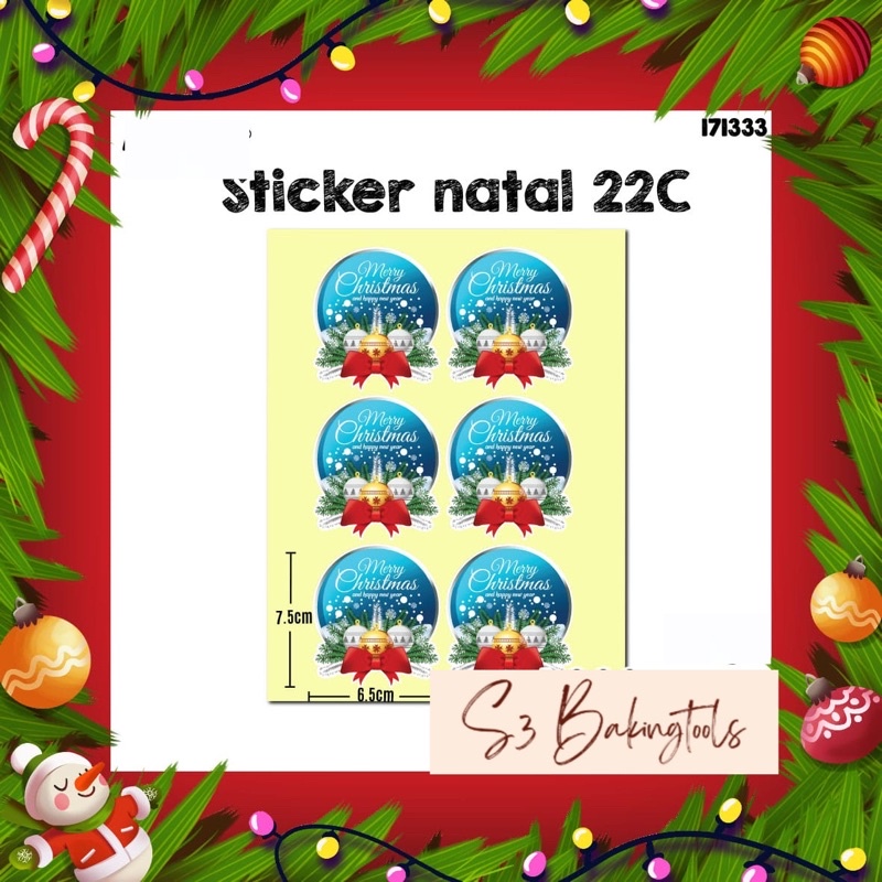 

Sticker natal 22C red isi 30 pcs