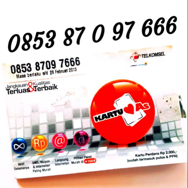 Nomor Cantik Telkomsel Kartu As Rapi Ekor 666