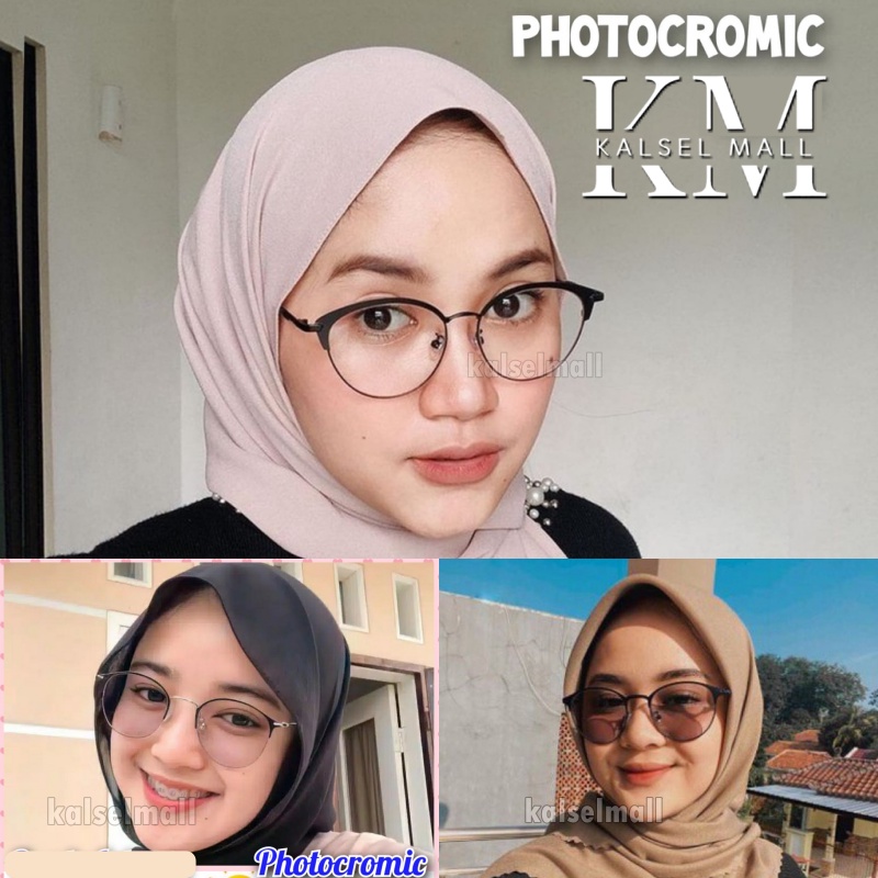 Kacamata Lensa Fotokromik / Photocromic Lensa Berubah Warna Hitam dan Anti Radiasi Pria Wanita Blueray New Retro Vintage Kaca Mata Antiradiasi Korea 2 In 1 Potokromik Photochromic Fotocromic Potocromic Kcamata Photo Foto Cromic Blueray Komputer HP FTK5