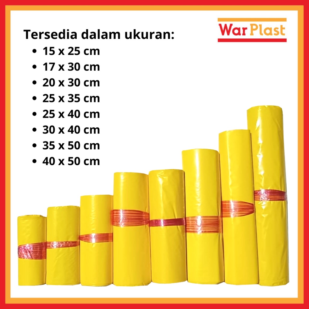 Plastik Packing Olshop Polymailer Amplop Plastik dengan Perekat Semi Premium - Uk 25x40 - Kuning