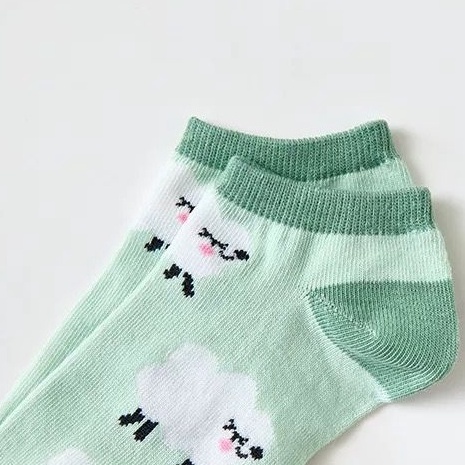 [littlecrab] Kaos Kaki Animal Motif Hewan Kaos Kaki Pendek Lucu Berkualitas Cute Sheep Whale Tiger Rabbit Women Socks Kaos Kaki Remaja Berkualitas Korean Style