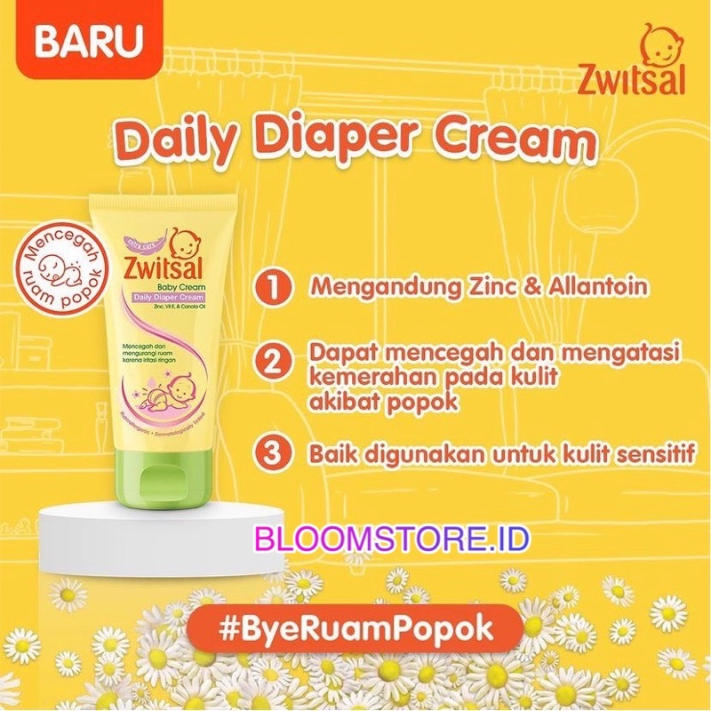 ZWITSAL Baby Daily Diaper Rash Cream Krim Ruam Popok Bayi 50 g gr gram 50g 50gr 50gram