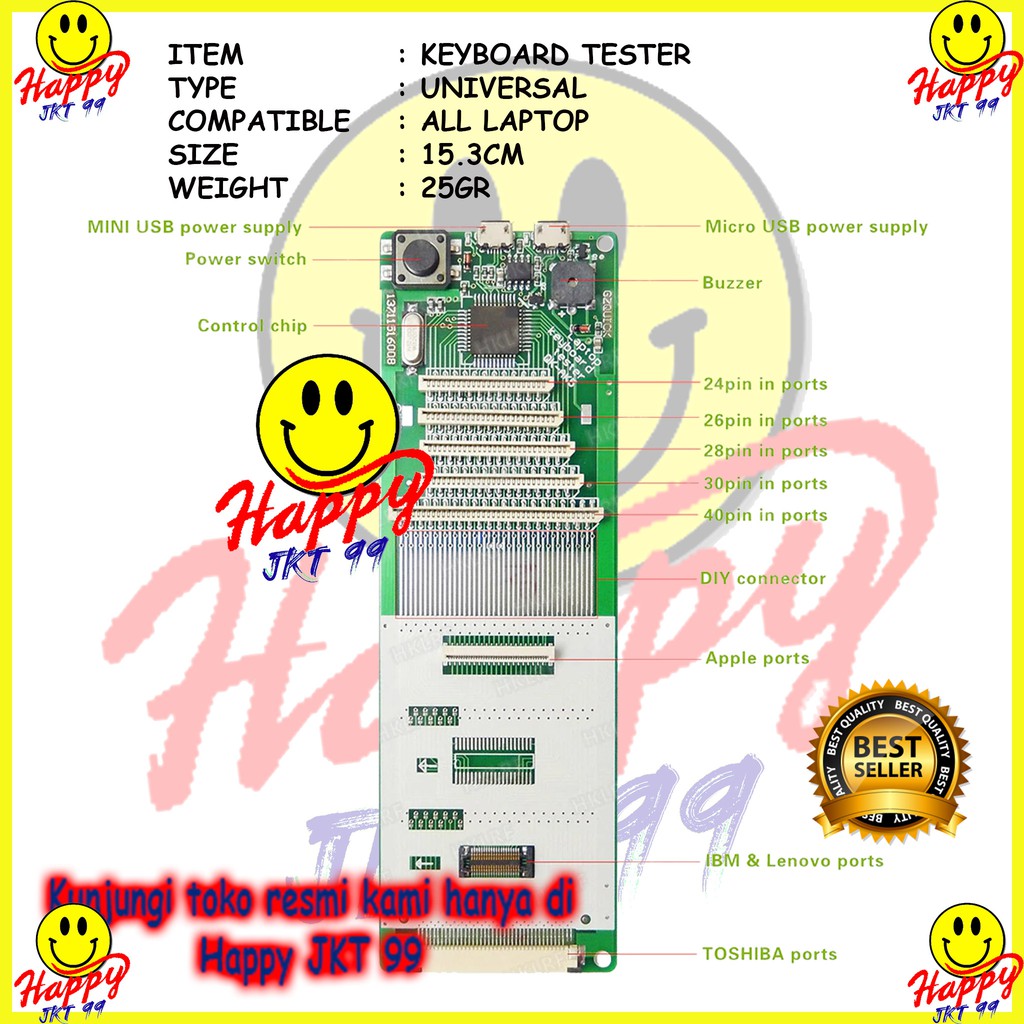 [ HAPPY JKT 99 ] KEYBOARD TESTER LAPTOP NOTEBOOK UNIVERSAL ALL TYPE ORIGINAL