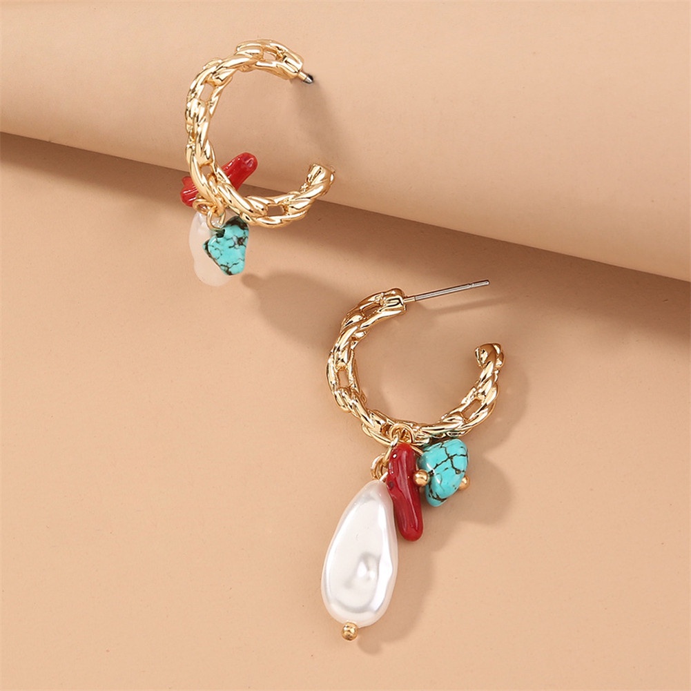 Hu Hu Hu Hu Hu Alat Bantu Pasang Kacamata♡ Anting Bentuk C Bahan Metal Aksen Mutiara Imitasi Untuk Wanita