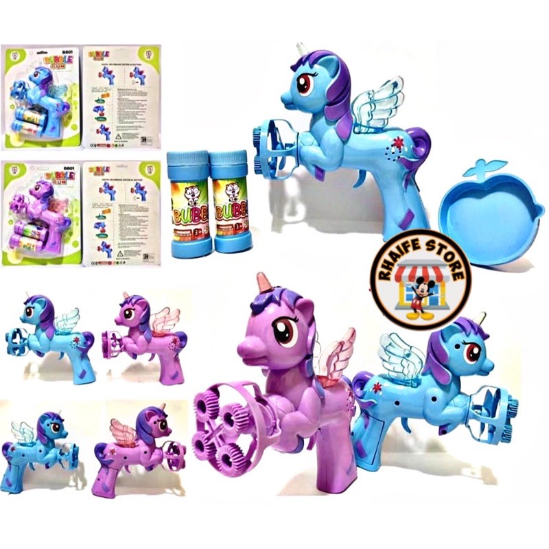 Mainan Anak Bubble Gun Unicorn Ponny