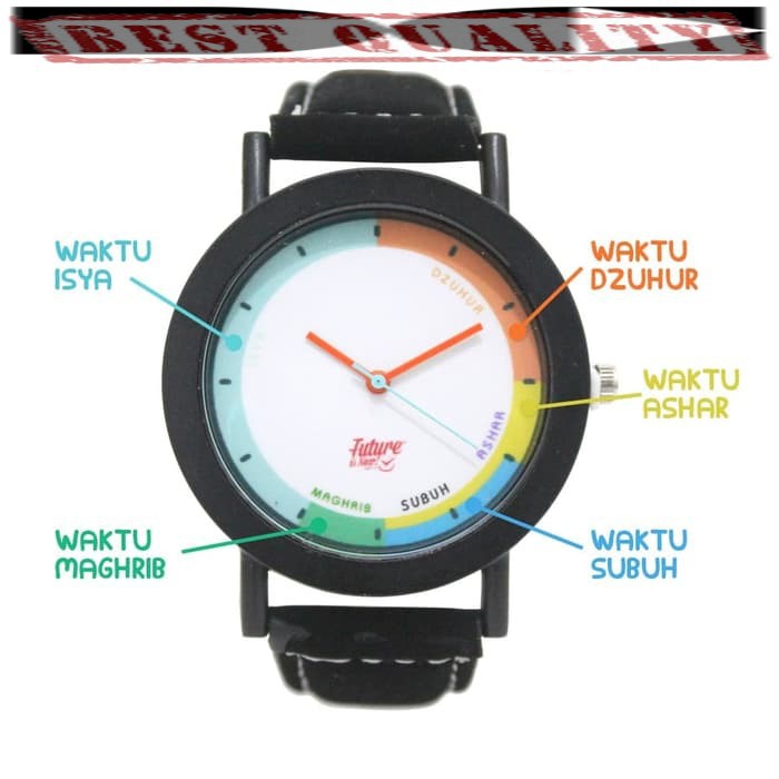 Arloji Jam Tangan Penunjuk Waktu Subuh Dzuhur Ashar Maghrib Isya Nimaz-Prayer-Azan Watch