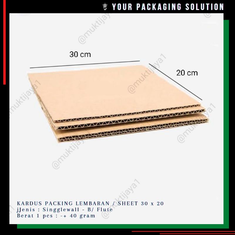 

Sheet Packing • 30x20cm / 31x22cm • Karton/ Kardus Lembaran