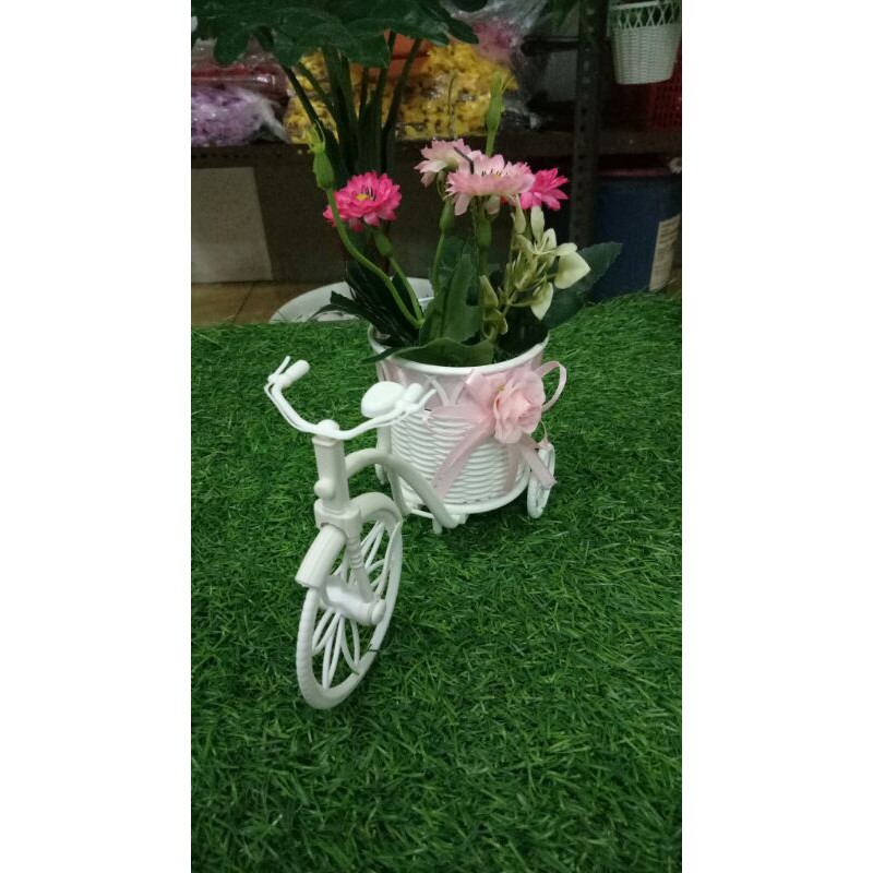 Bunga Hias Pot Sepeda Mini