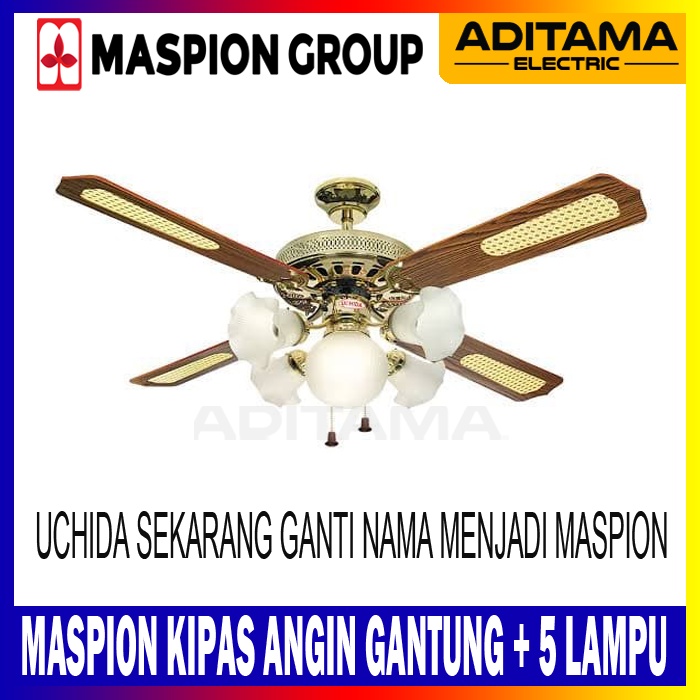 MASPION KIPAS ANGIN PLAFON GANTUNG 52inch 5 LAMPU MCF-52 MCF52