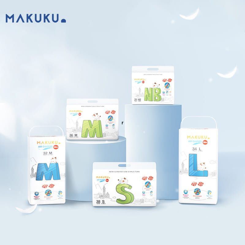 Makuku Air Diapers SLIM NB28 / S38 / M36 / L34 / XL32 /XXL28