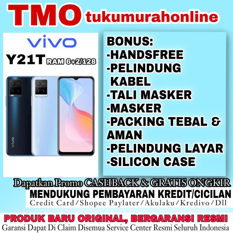 VIVO Y21T RAM 6 +2/128 TERBARU GARANSI RESMI