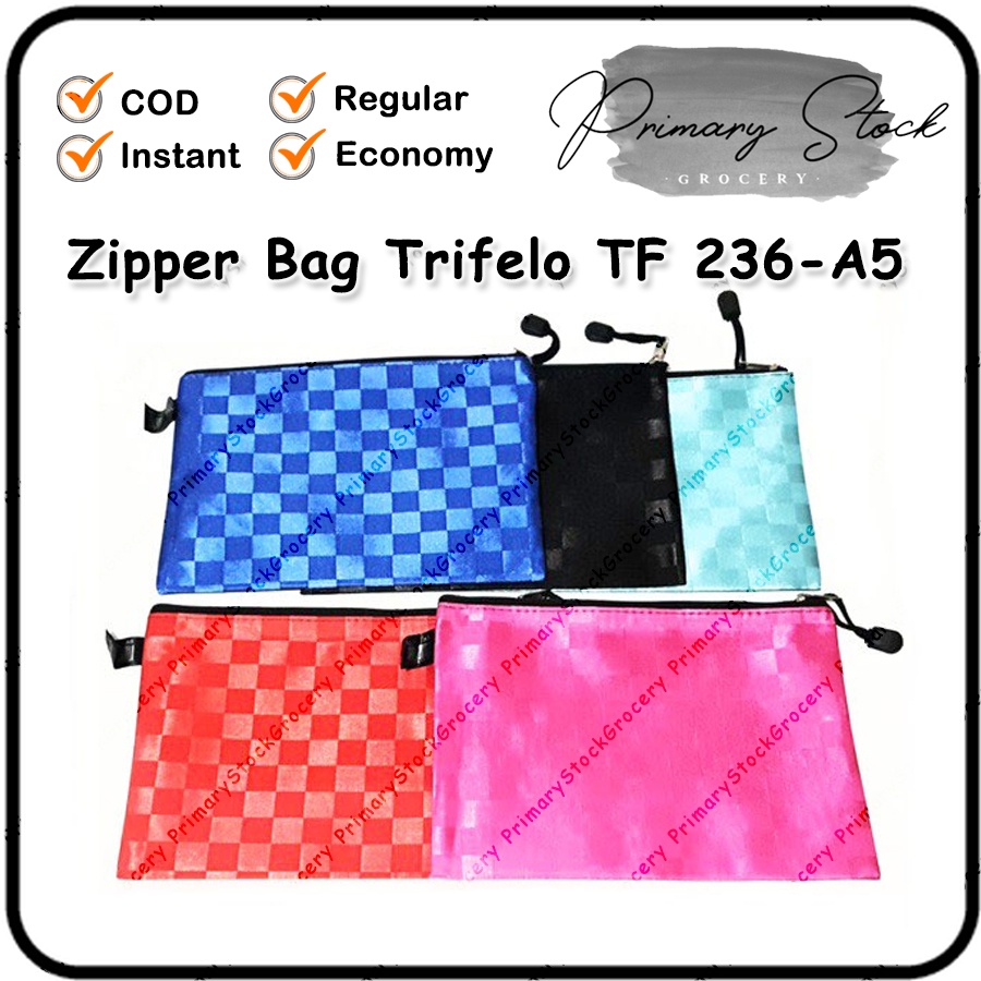 

Zipper Bag Binder Transparan Motif A5 Besar Motif Kotak Document Bag Waterproof TRIFELO TF 236-A5