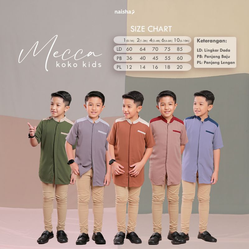 Mecca Koko Kids Naisha Official koko premium | koko halus | koko bermerk | koko lebaran | koko idul adha | koko idul fitri | koko anak | koko anak anak | koko lengan panjang | koko lengan pendek