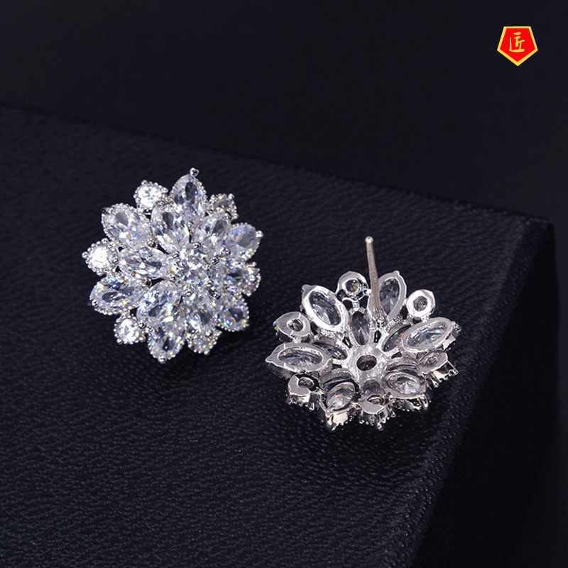 [Ready Stock]S925 Silver Sun Flower Stud Earrings