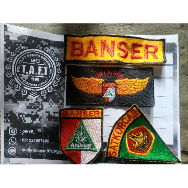 Atribut banser nasional - Bordiran banser nasional