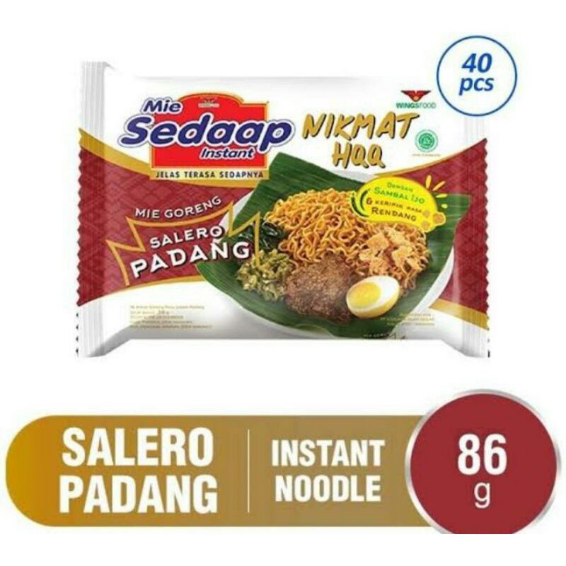 

Mie Sedap Sedaap Goreng Selera Selero Padang Instan / 1 Karton / 40 Pcs